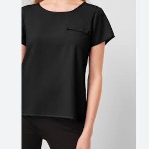French Connection Women's Crepe Light Pocket Tee in Black